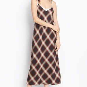 Vince Red and Gray Plaid Top